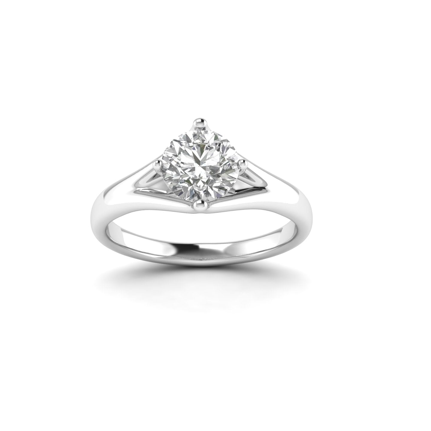 White Gold Studded 1 Carat Lab Grown Diamond Ring-F Color VS1 Clarity.